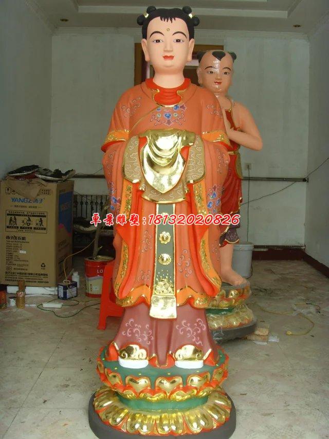 玻璃鋼彩繪龍女雕塑,玻璃鋼彩繪雕塑