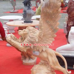 飛獅雕塑,晚霞紅獅子雕塑