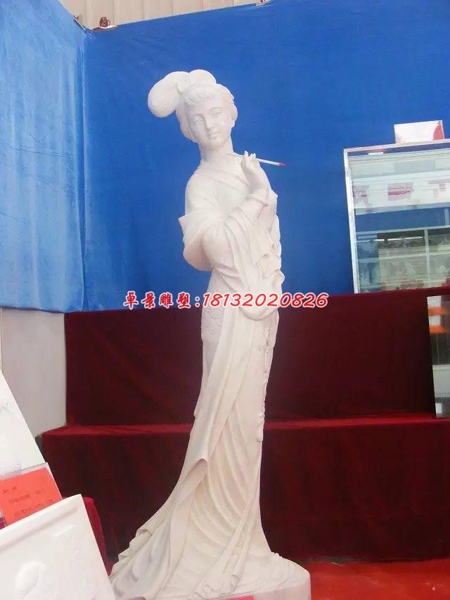 古代美女石雕,漢白玉古代人物雕塑