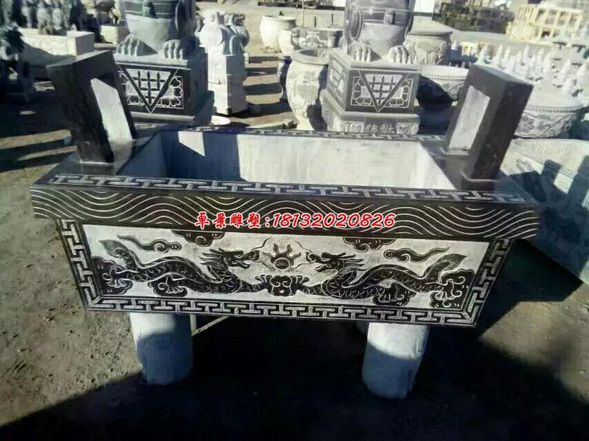 石雕鼎,石雕香爐,寺廟香爐雕塑