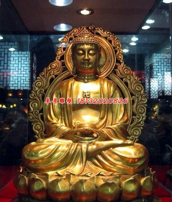 釋迦牟尼佛雕塑，玻璃鋼鎏金佛像雕塑