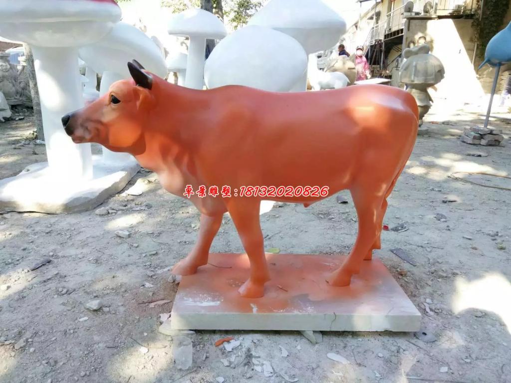 玻璃鋼牛雕塑,玻璃鋼動物雕塑