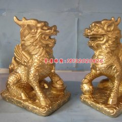 麒麟銅雕,鑄銅麒麟雕塑,神獸銅雕