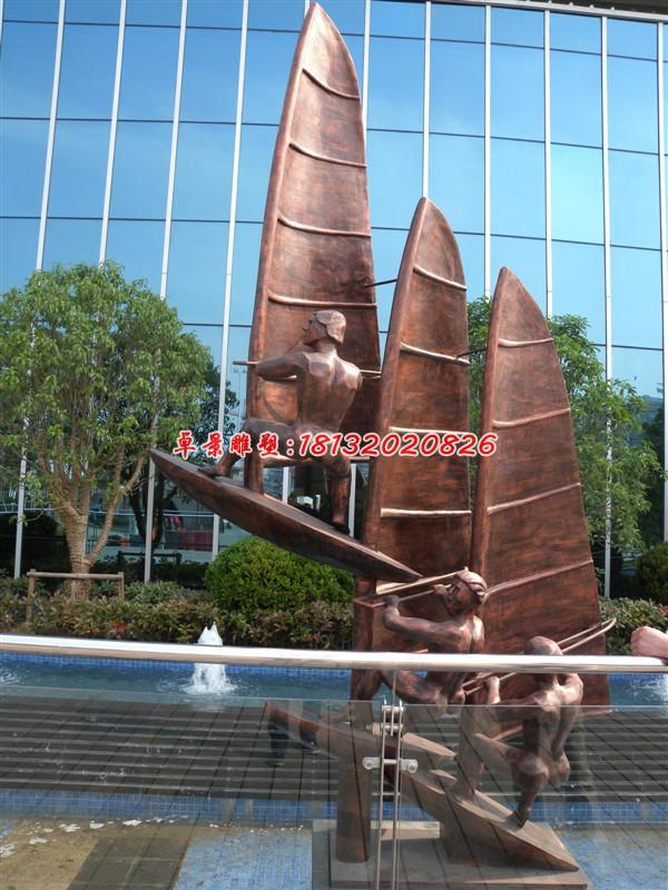 帆船銅雕，廣場帆船景觀銅雕