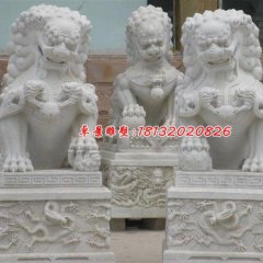 漢白玉石獅子雕塑,石雕看門獅