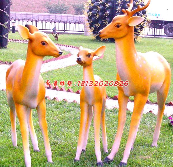 玻璃鋼動物雕塑，公園梅花鹿雕塑