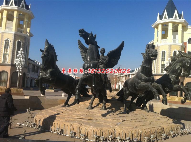 阿波羅戰車雕塑,小區景觀銅雕 (2)