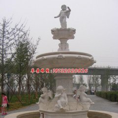 西方小孩石噴泉,歐式噴泉石雕