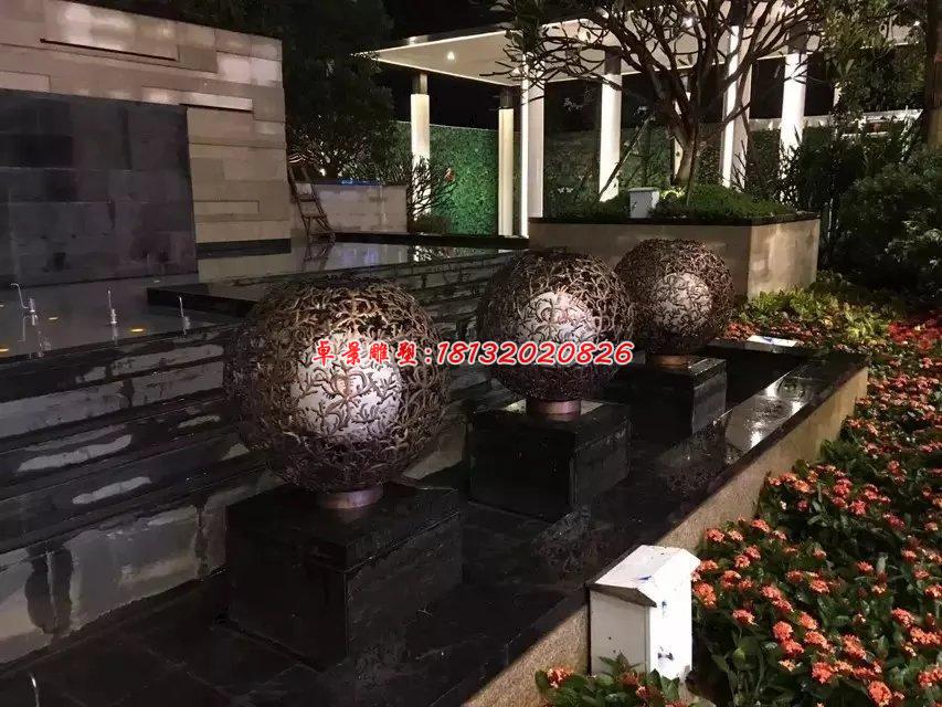 銅雕鏤空球,小區景觀銅雕 (1)
