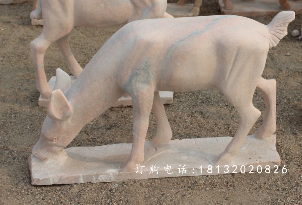 小鹿石雕,晚霞紅小鹿石雕 (2)