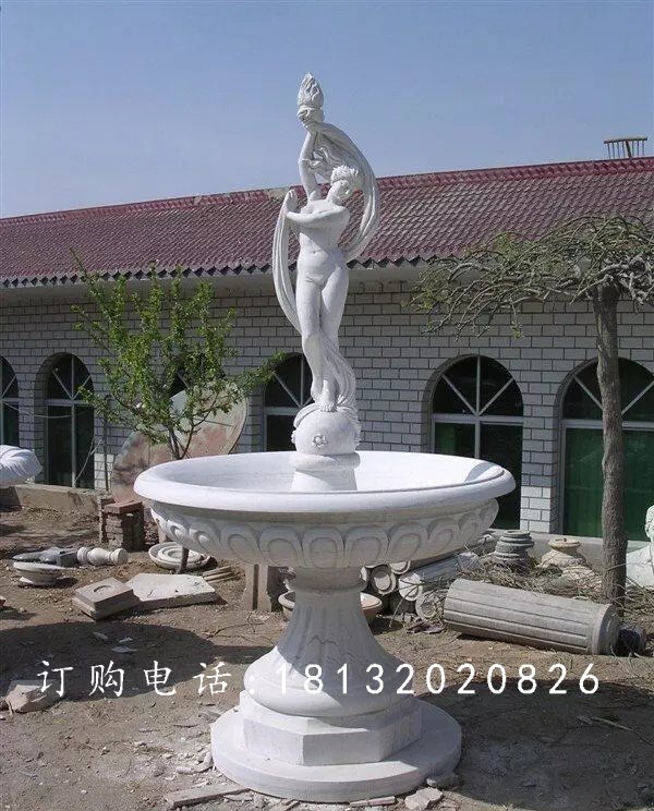 西方人物石噴泉，漢白玉人物石噴泉