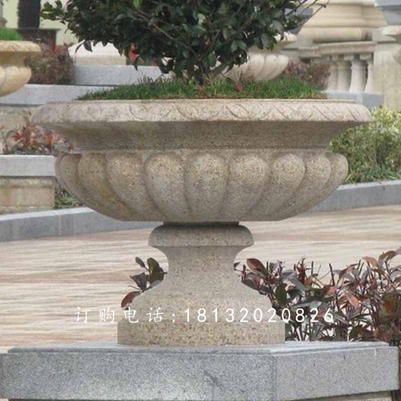 石頭花盆，石雕花盆，大理石花盆 (2)