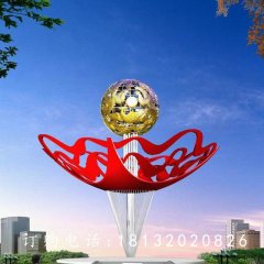 不銹鋼花朵雕塑,廣場不銹鋼花球雕塑