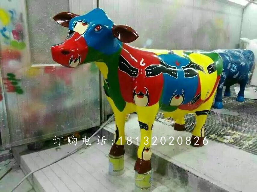 玻璃鋼小牛,彩繪玻璃鋼動(dòng)物雕塑 (4)