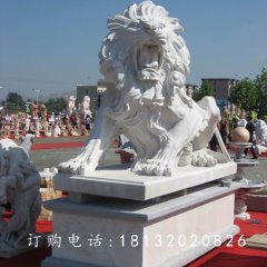 石雕獅子,石雕動物雕塑