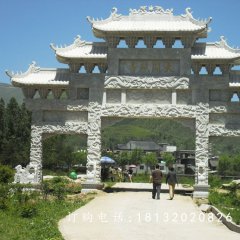 石雕三門牌樓,大理石牌樓雕塑