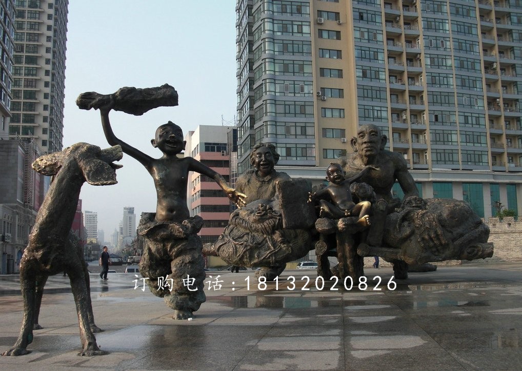 廣場歡樂雕塑，歡快銅雕，廣場雕塑