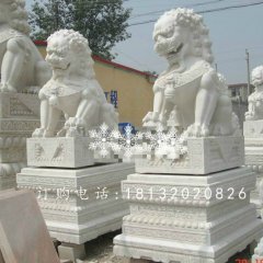 看門獅子雕塑,漢白玉石雕獅子