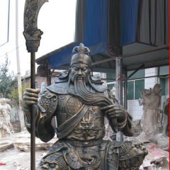 持刀關公銅雕,坐著的關公銅雕