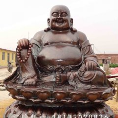 大肚彌勒佛銅雕,紫銅佛像雕塑