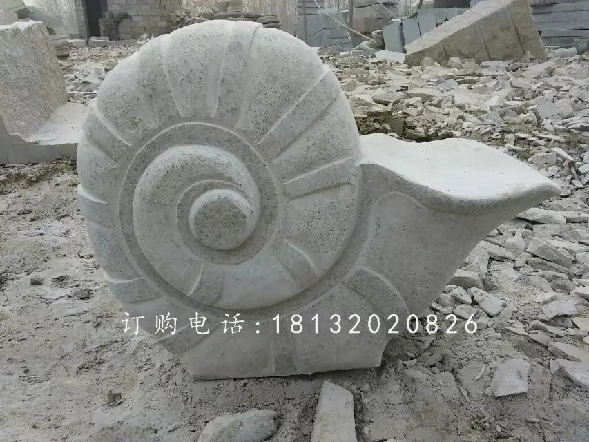 大理石蝸牛動物雕塑，蝸牛石雕 (1)
