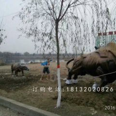 玻璃鋼拓荒牛雕塑,玻璃鋼動(dòng)物雕塑