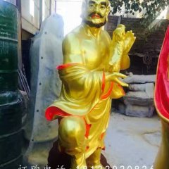 十八羅漢雕塑，玻璃鋼貼金羅漢