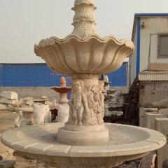 雙層噴泉石雕,歐式噴水盆雕塑
