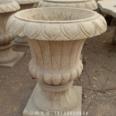 石雕花缽，歐式花缽雕塑