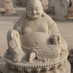 彌勒佛石雕，大理石笑面佛