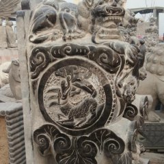 青石門墩，仿古門墩雕塑