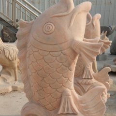 石雕魚，噴泉魚，公園石雕魚