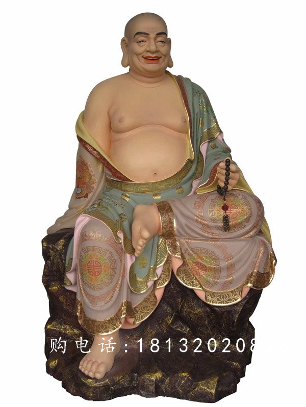 坐式佛像雕塑，玻璃鋼十八羅漢 (2)