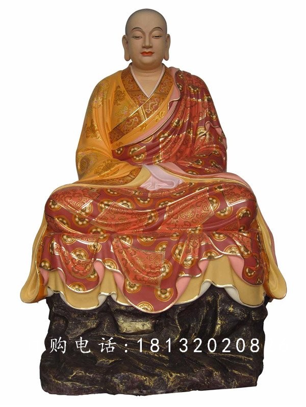 坐式佛像雕塑，玻璃鋼十八羅漢 (5)
