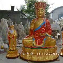 地藏王菩薩銅雕，彩繪佛像銅雕