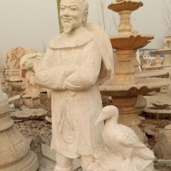 漁翁得利石雕,公園小品石雕