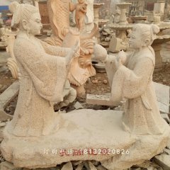 孔融讓梨石雕,公園小品石雕