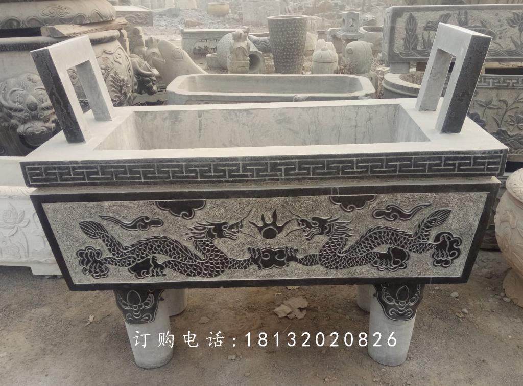 石雕香爐,青石香爐,寺廟方形香爐 (1)
