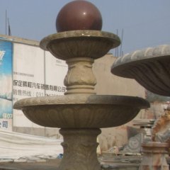 風水球石雕，大理石風水球噴泉雕塑