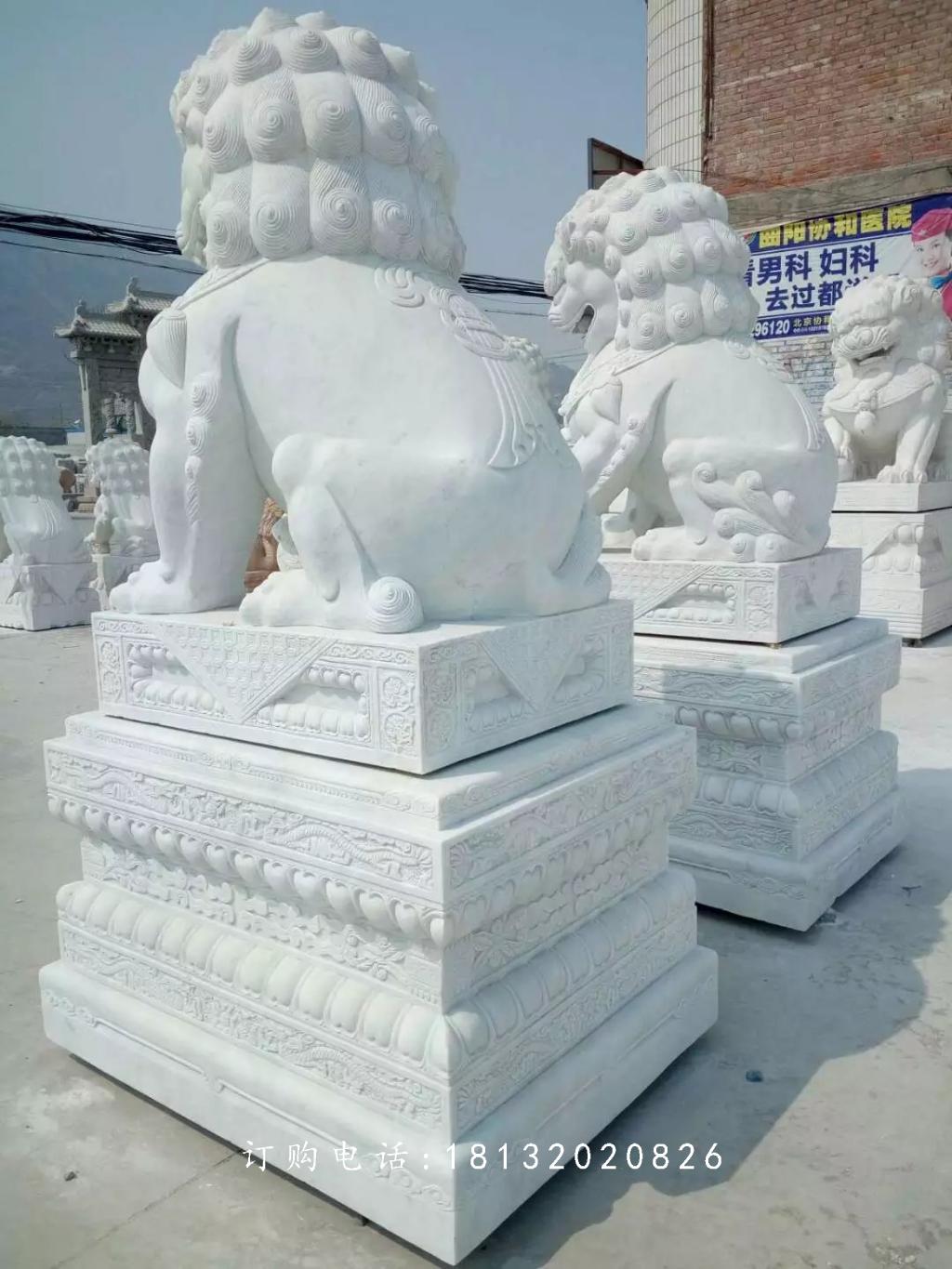 漢白玉獅子石雕，門口獅子雕塑 (2)
