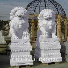 漢白玉獅子石雕,門口獅子雕塑