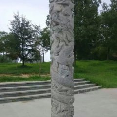 龍鳳石柱雕塑,廣場(chǎng)柱子石雕