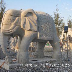 石雕大象，大理石動物雕塑