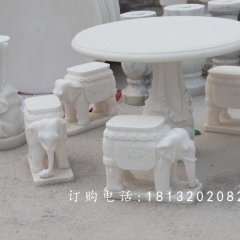 漢白玉石象桌象凳,象桌象凳雕塑