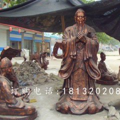 玻璃鋼孔子雕塑，玻璃鋼仿銅孔子雕塑