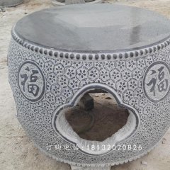 仿古石桌石凳,鼓式桌凳石雕