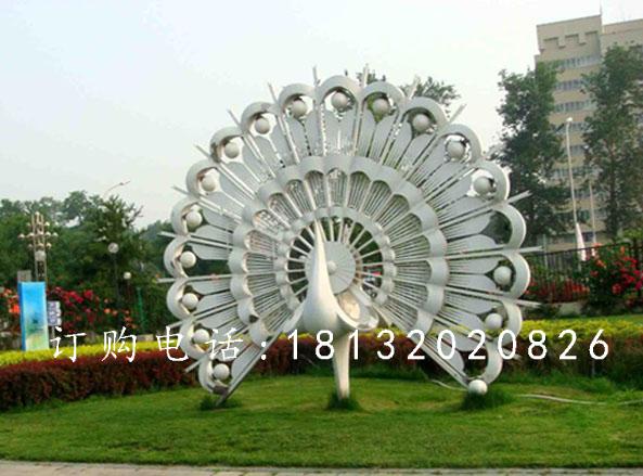 不銹鋼孔雀雕塑,公園抽象孔雀雕塑