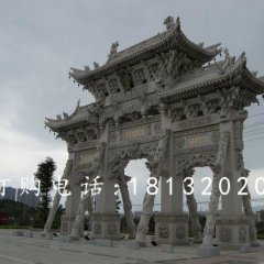 三門石牌樓,大理石牌樓雕塑