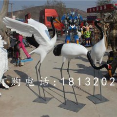 玻璃鋼仙鶴雕塑，玻璃鋼動物雕塑