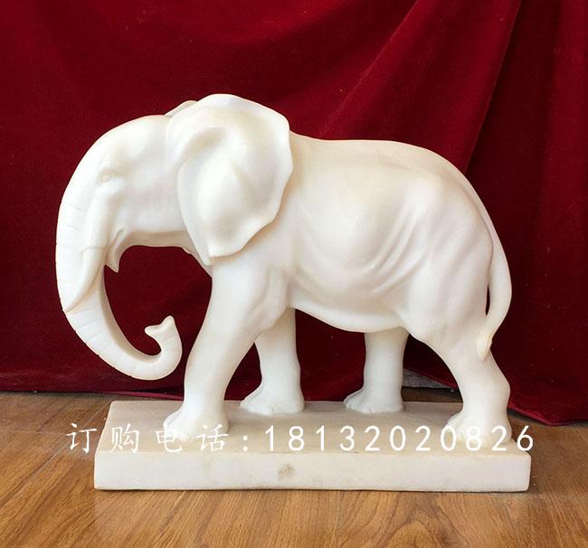 漢白玉小象雕塑，漢白玉動物石雕